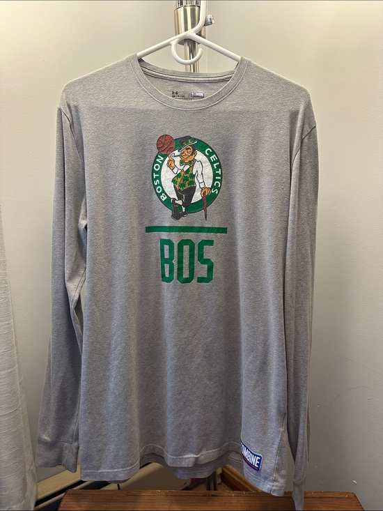 Under Armour Other - Under Armour Gray Boston Celtics Long-Sleeve Shirt with Green Logo